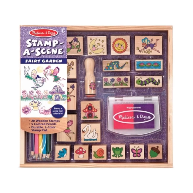 Melissa ve Doug - Çocuklar için Peri Bahçesi Damga Seti Multi