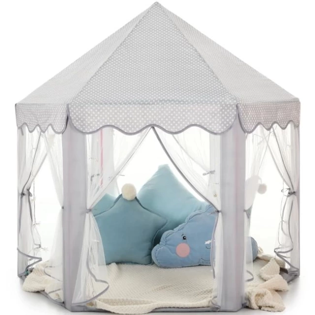 Monobeach Prenses Çadırı 06 Grey Tent with Little Star Lights