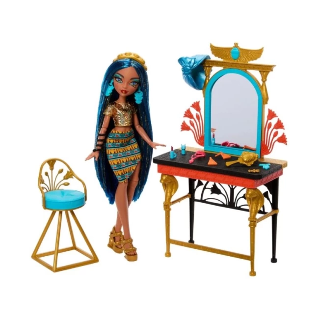Monster High Cleo De Nile Kişisel Bakım Günü Bebeği ve Oyun Seti