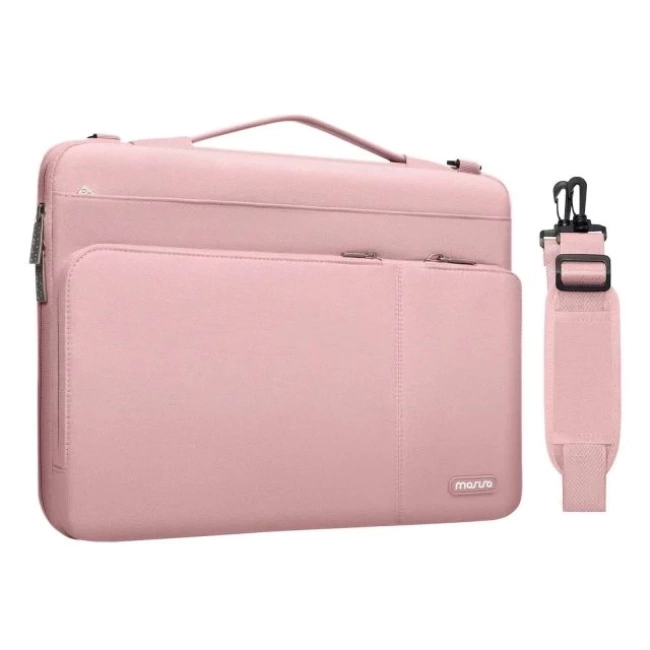 MOSISO 360 Koruyucu Laptop Omuz Çantası Pembe