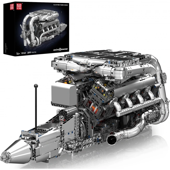 Mould King Mini V8 Çift Turbo Motor Model Kiti, Yapı Blokları - 2899+ Parça
