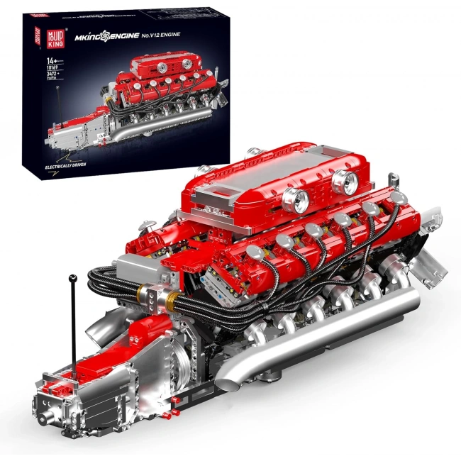 Mould King V12 Motor - Pil ve Motorlu MOC Mühendislik Model Kiti  - 3472 Parça