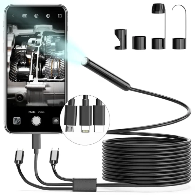 NEGAHU Işıklı Endoskop Kamerası, 1080P HD Borescope