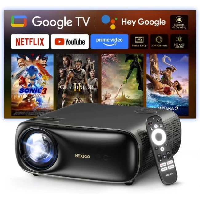 NexiGo PJ40 Ultra Dış Mekan Netflix Projektörü, 800 ANSI Lümen