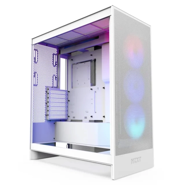 NZXT CM-H71FB-01 ATX Hızlı Çıkarılan Temperli Cam Yan Panel Mid Tower PC Oyun Kasası RGB Fans H7 Flow RGB 2024 Beyaz