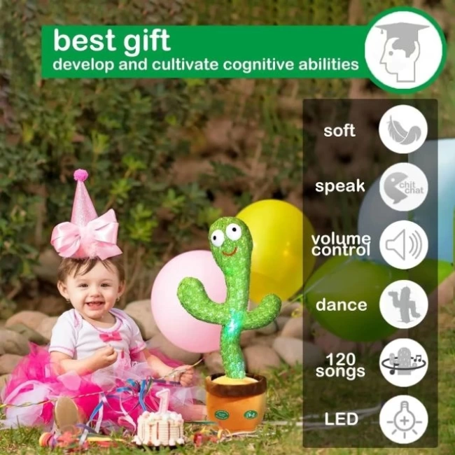 Pboo Dans Eden Kaktüs Oyuncak baby toys-Adjustable Volume