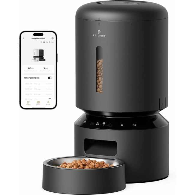 PETLIBRO Otomatik Kedi Maması Dispenseri, 5G WiFi - Siyah