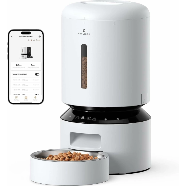 PETLIBRO Otomatik Kedi Maması Dispenseri, 5G WiFi - Beyaz