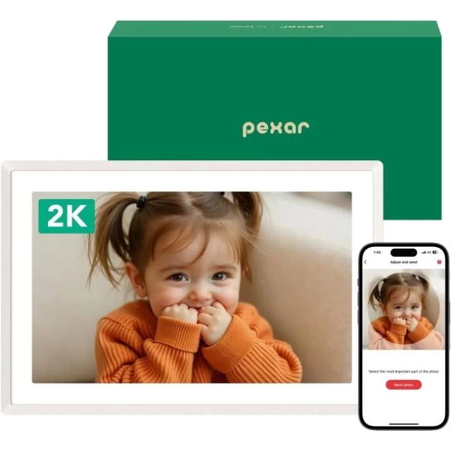 Pexar by Lexar Parlama Önleyici Dokunmatik Ekranlı Dijital Resim Çerçevesi 28cm7Kum Rengi