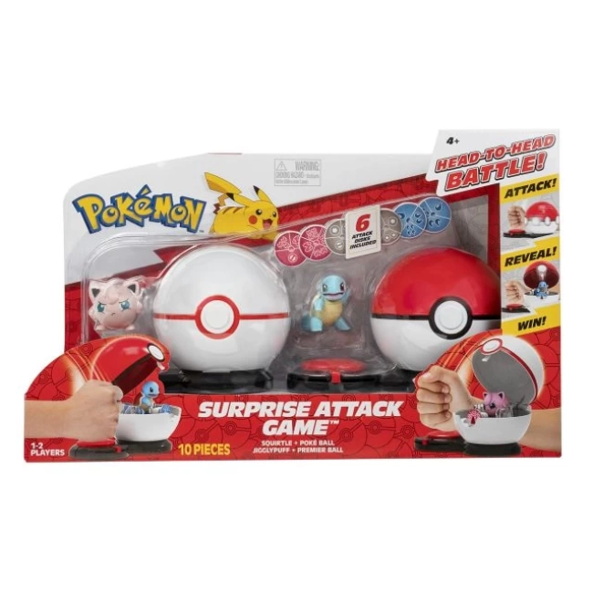 Pokémon Oyunu Sürpriz Topları ve 6 Saldırı Diski Squirtle ve Jigglypuff