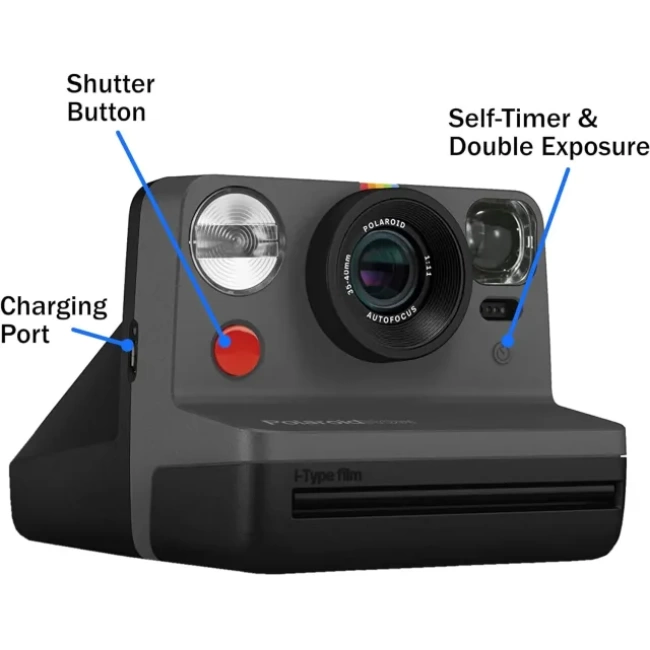 Polaroid Gen 2 Now I-Tipi Anlık Film Kamerası Black (Gen 2)
