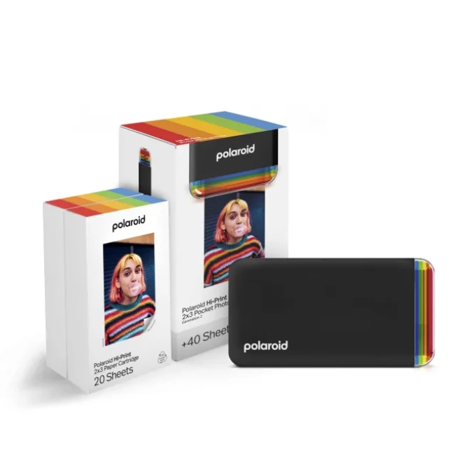 Polaroid Hi-Print - Bluetooth Fotoğraf Yazıcısı ve Kağıt İkili Paketi Siyah