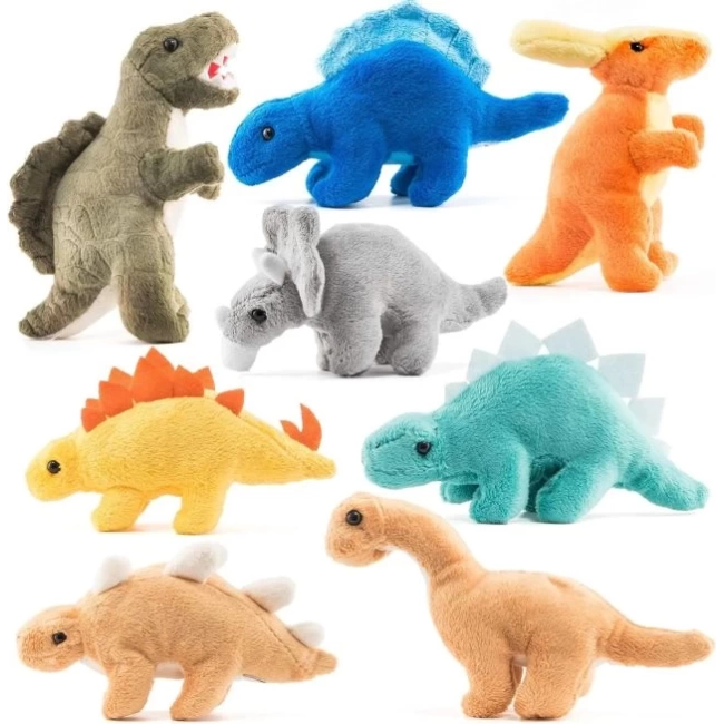 PREXTEX Peluş Dinozor Doldurulmuş Hayvan 8 Pack - 5 Inch Dinos