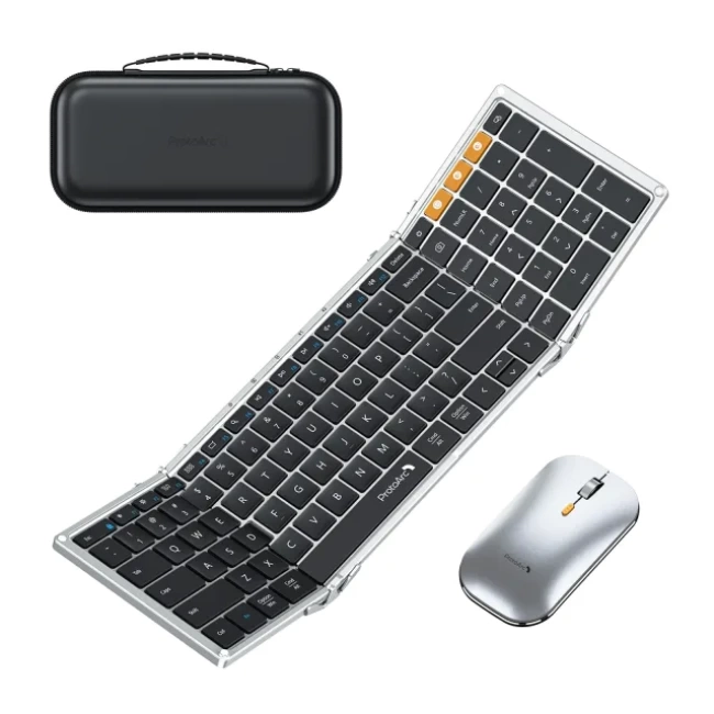 ProtoArc XKM01 Katlanabilir Klavye ve Fare Black Silver