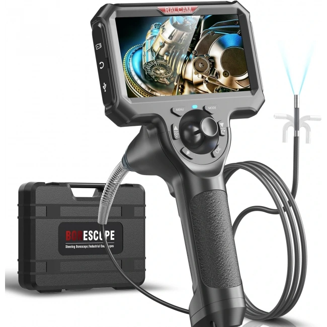 Ralcam 360° Hareketli Boroskop Kamera 4 Yönlü Kumanda, 5 Inc Ekran - 6mm, 1m Kablo