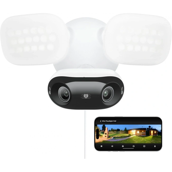 REOLINK Elite Pro Floodlight PoE, 16MP Çift Lensli PoE Güvenlik Kamerası, 180 Derece Görüş Açısı
