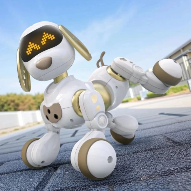 Ruko 18011 Uzaktan Kumandalı Robot Köpek Oyuncağı - Beyaz/Gold