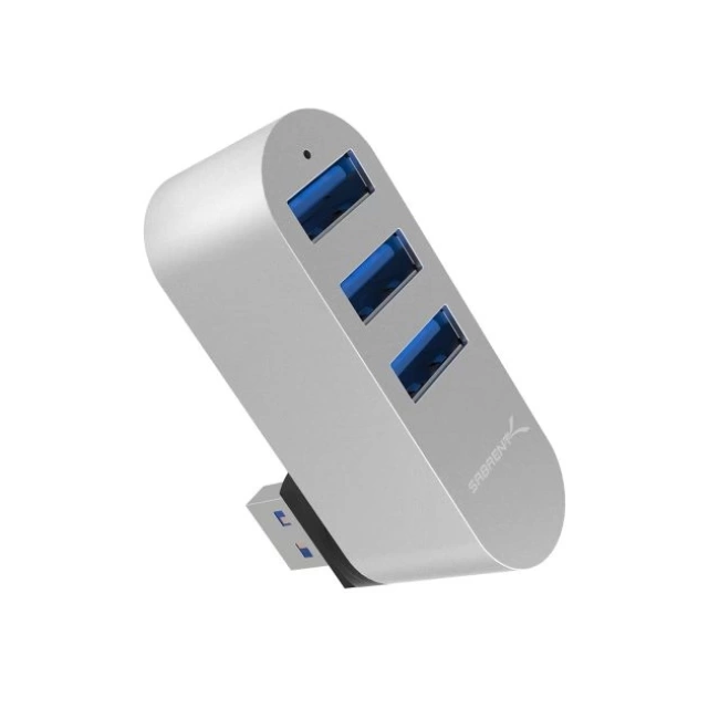 SABRENT 3 Bağlantı Noktalı Alüminyum Mini USB 3.0 Hub [Döndürülebilir] (HB-R3MB)