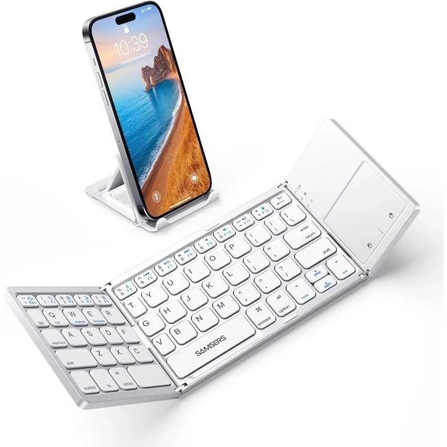 Samsers Touchpadli Katlanabilir Bluetooth Klavye BT x 1 Frost Silver