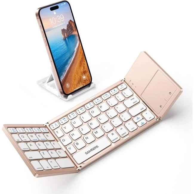 Samsers Touchpadli Katlanabilir Bluetooth Klavye BT x 1 Rose Gold