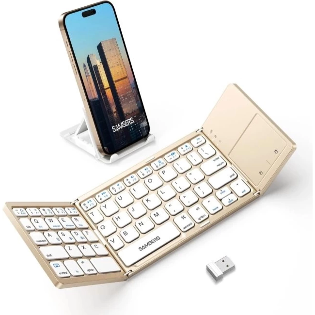 Samsers Touchpadli Katlanabilir Bluetooth Klavye Desert Gold