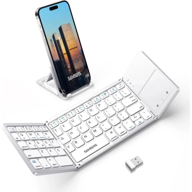 Samsers Touchpadli Katlanabilir Bluetooth Klavye Frost Silver