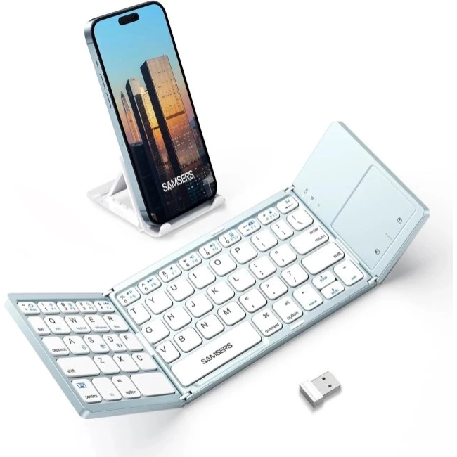 Samsers Touchpadli Katlanabilir Bluetooth Klavye Sky Blue