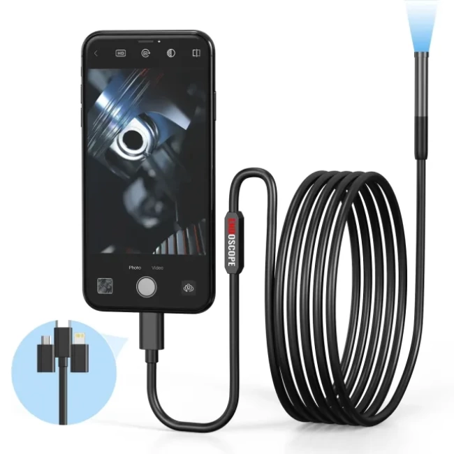 SIBOST Işıklı Endoskop Kamerası 1080P HD Borescope Black