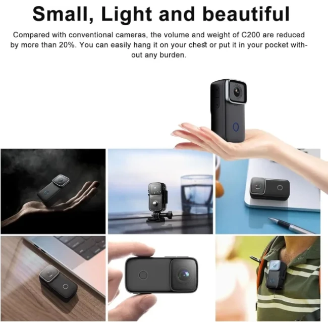 SJCAM C200Pro Su Geçirmez Mini Aksiyon Kamerası C200