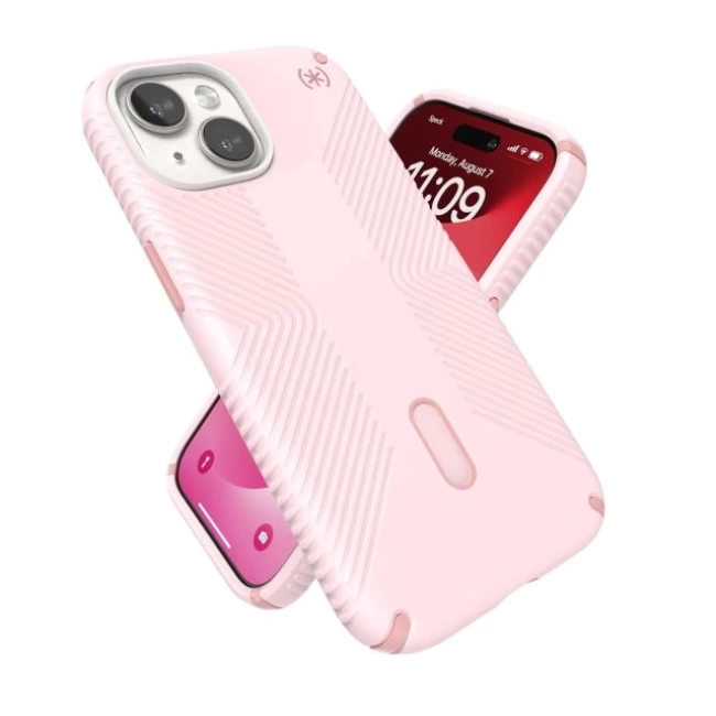 Speck ClickLock MagSafe iPhone 15 Kılıfı 6,1 İnç Nimbus Pink/Dahlia Pink/Strawberry Milk