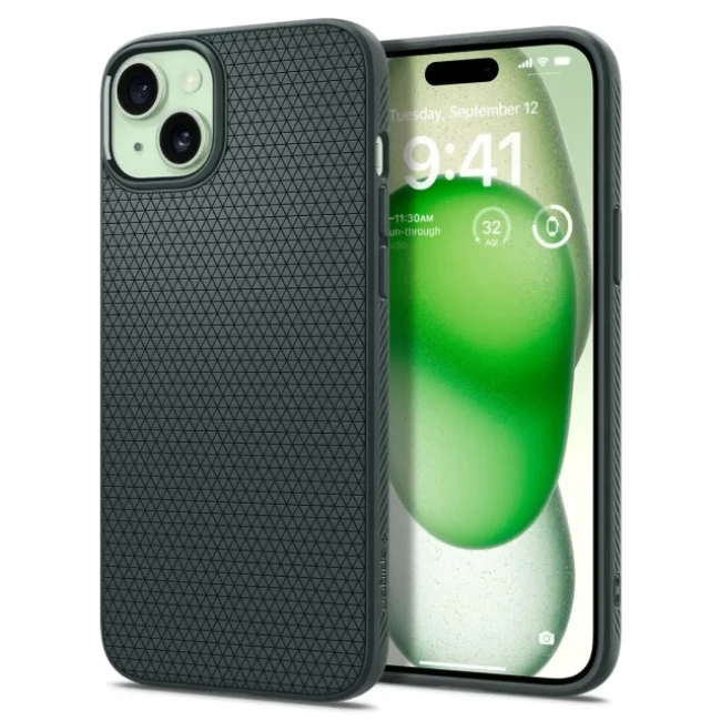 Spigen iPhone 15 [Askeri Düzeyde Koruma] Liquid Air Armor Kılıf