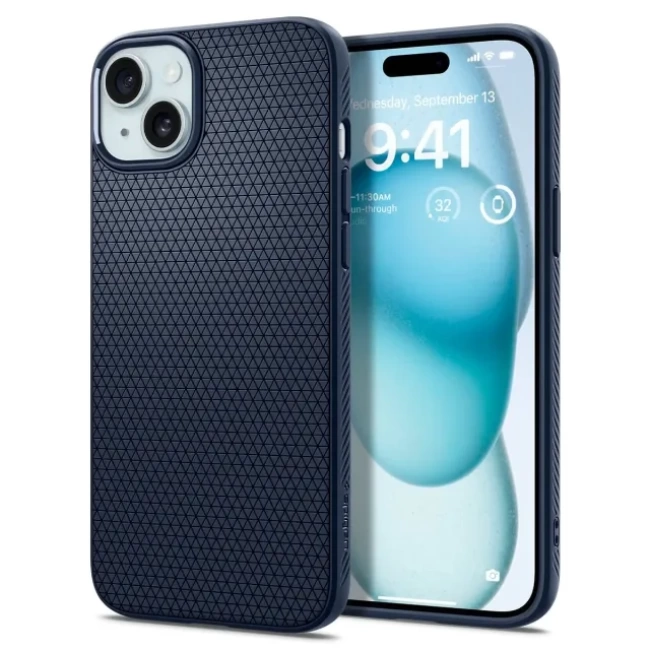 Spigen iPhone 15 [Askeri Düzeyde Koruma] Liquid Air Armor Kılıf