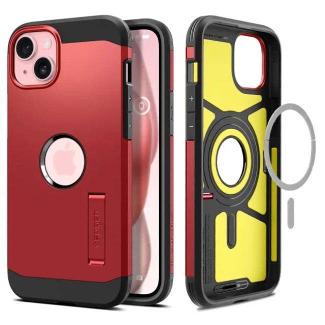 Spigen iPhone 15 Plus MagFit Manyetik Tough Armor Kılıf