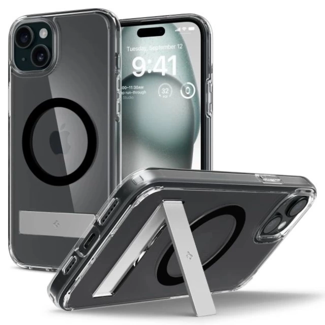 Spigen iPhone 15 Manyetik Magfit Ultra Hibrit S Kılıf  Black