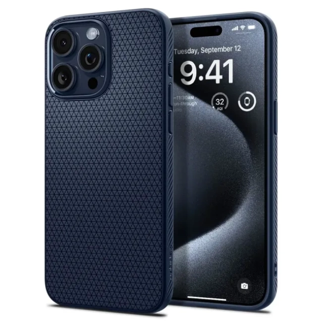 Spigen iPhone 15 Pro Liquid Air Armor  Kılıf(2023) Navy Blue