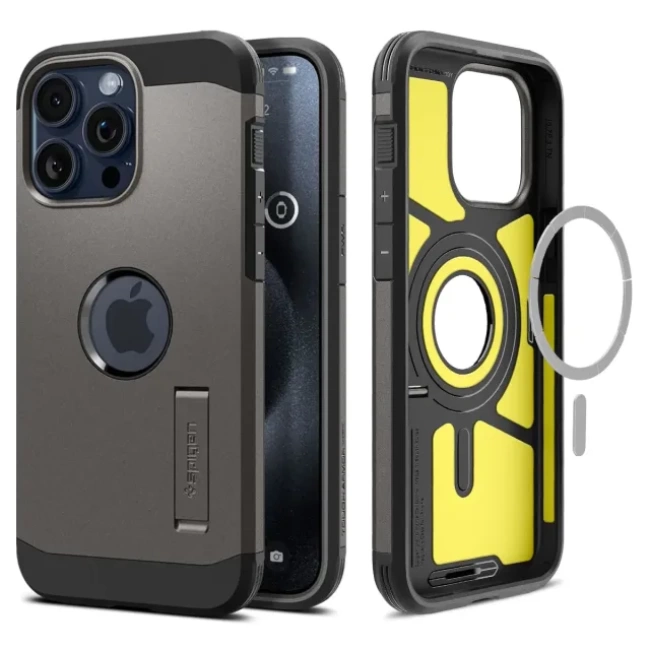 Spigen iphone 15 Pro Max Manyetik Tough Armor MagFit Kılıf