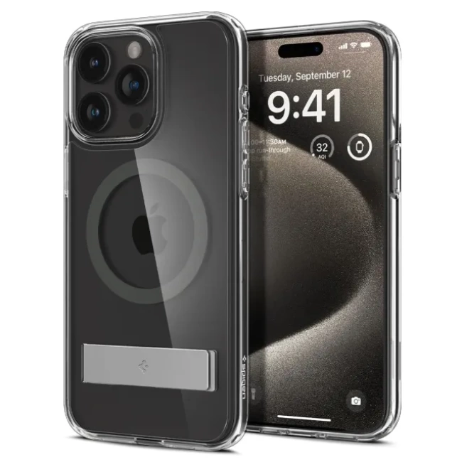 Spigen Magnetic Ultra Hybrid S MagFit iPhone 15 Pro Max Kılıf Graphite