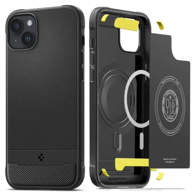 Spigen Rugged Armor (MagFit) iPhone 14 İçin Kılıf (2022) - Mat Siyah