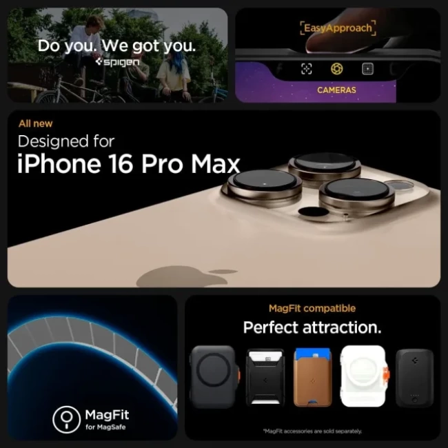 Spigen Rugged Armor MagFit iPhone 16 Pro Max Kılıf iPhone 16 Pro Max Matte Black