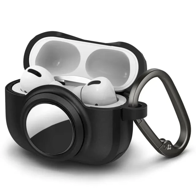Spigen Tag Armor Duo AirTag Uyumlu Airpods Pro Kılıf Matte Black
