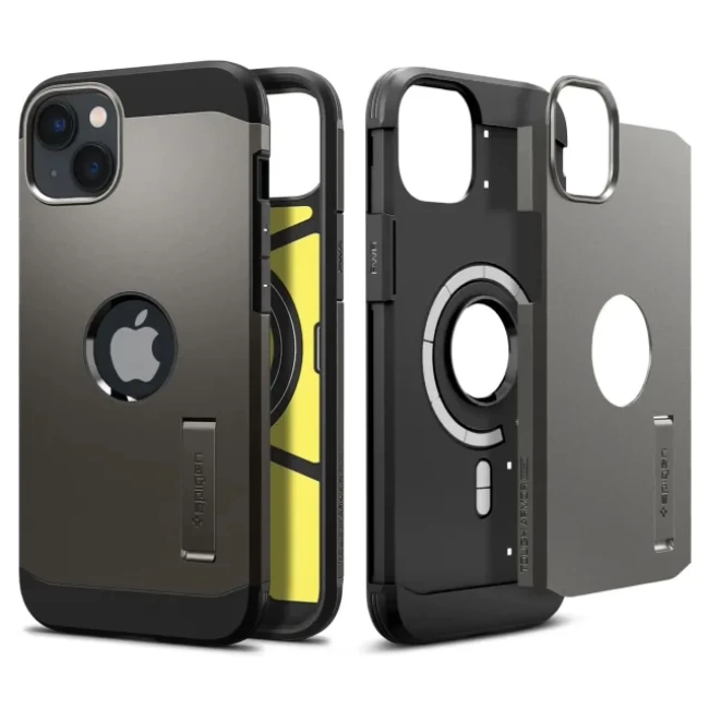 Spigen Tough Armor (MagFit) MagSafe ile Uyumlu iPhone 14 için Kılıf  Gunmetal