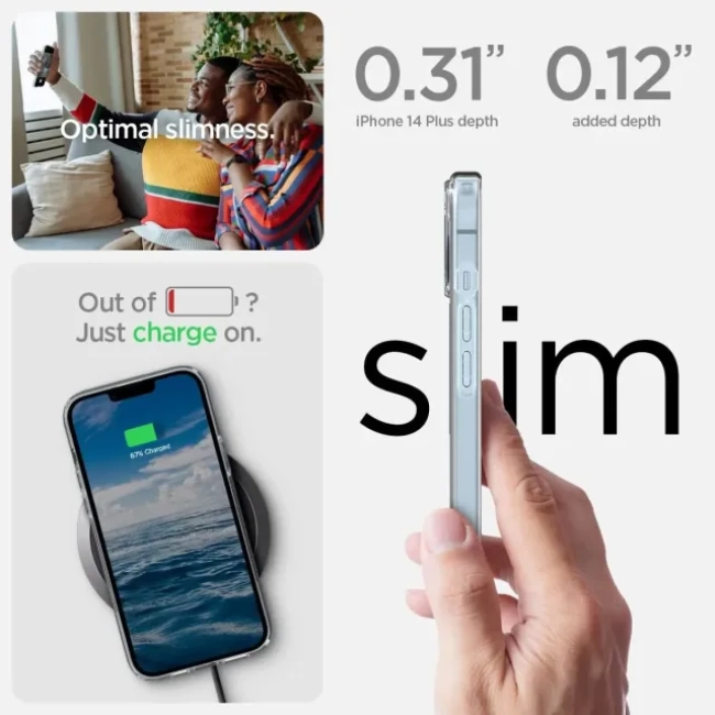 Spigen Ultra Hybrid (MagFit) [Sararma Önleyici Teknoloji] iPhone 14 Plus Kılıf (2022)  Beyaz