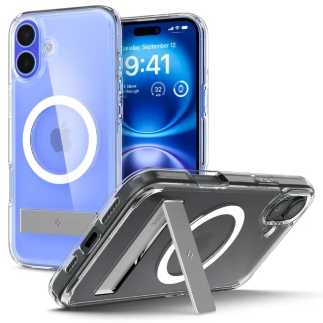 Spigen Ultra Hybrid S MagFit iPhone 16 Plus Kılıf iPhone 16 Plus Crystal Clear