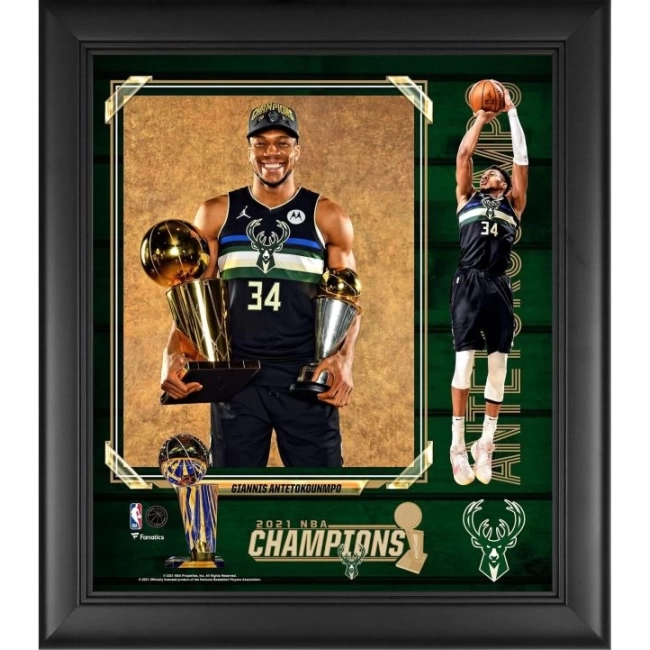Spor Hatıra Eşyası - Giannnis Antetokounpo Milwaukee Bucks Çerçeveli