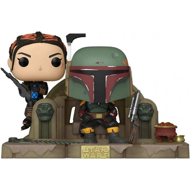 Funko Pop! Star Wars: The Mandalorian - Boba Fett ve Fennec Tahtta (Kutusunda Çizik Bulunuyor)