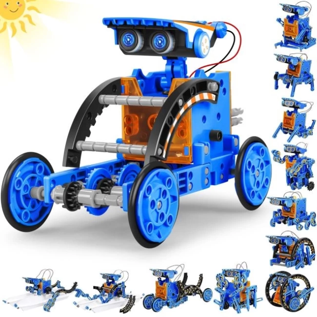 STEM 13ü 1 Arada Eğitim Güneş Enerjili Robot Oyuncak Dark Blue