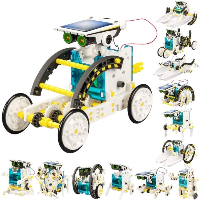 STEM 13ü 1 Arada Eğitim Güneş Enerjili Robot Oyuncak White1
