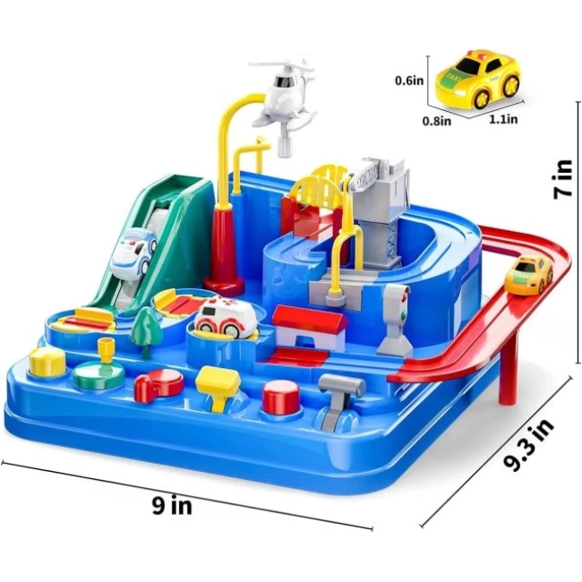 TEMİ Çocuk Yarış Pisti Oyuncakları Blue Car Race Track Toy race toy