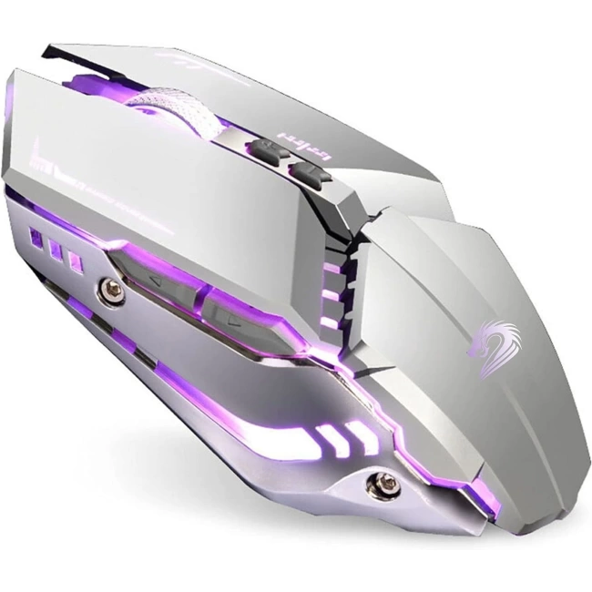 TENMOS T12 Kablosuz Oyun Mouse Şarj Edilebilir, 2.4G Sessiz Optik - Gümüş