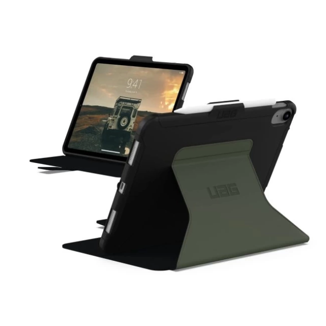 UAG iPad 10.9” 10. Nesil 2022 Ayarlanabilir Standlı Kılıf Scout Folio - Black/Olive